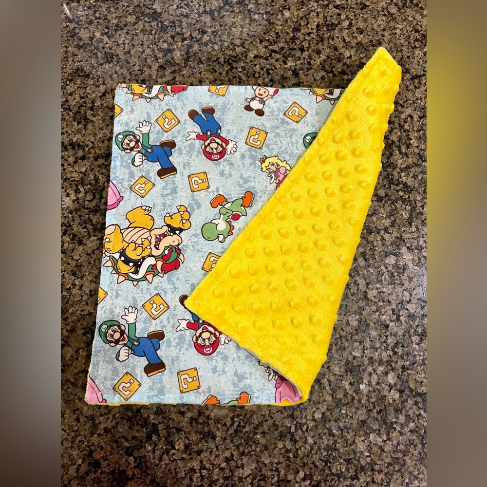 Handmade lovey mini blanket Mario minky